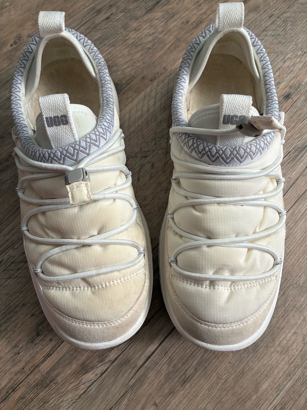 UGG Men’s Cream Quilted Slip-On Sneakers